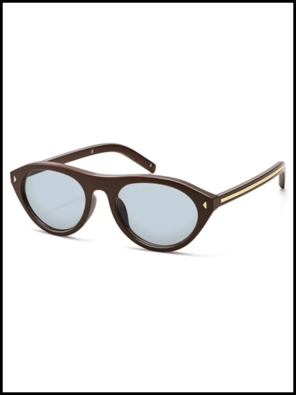 Retro Oval Cat Eye Sunglasses with UV400 Protection, Lightweight Frame